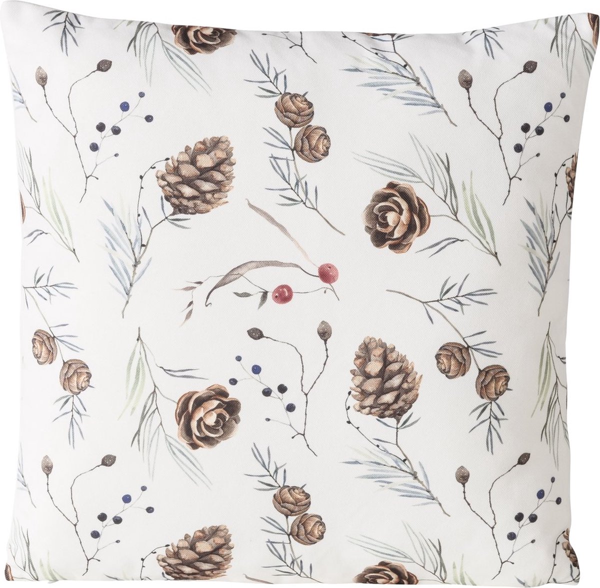 Decoratieve kussen met een patroon van winterplanten NORDALA, 45 x 45 cm
