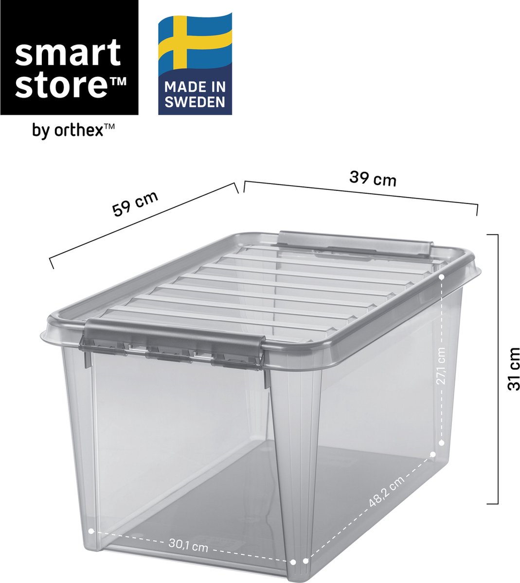 SmartStore - SmartStore Colour 45 Opbergbox 47 liter - Polypropyleen - Grijs