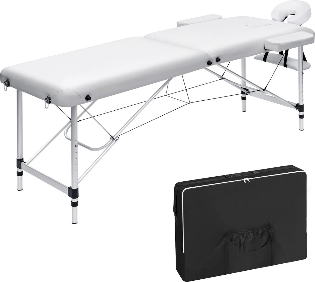 Goedkoopste Luxe Therapeutisch Massagetafel – Verstelbaar, Ergonomisch & Comfortabel – Massagebed - Behandeltafel - Behandelbank - Voor Thuis & Professioneel Gebruik - Wit