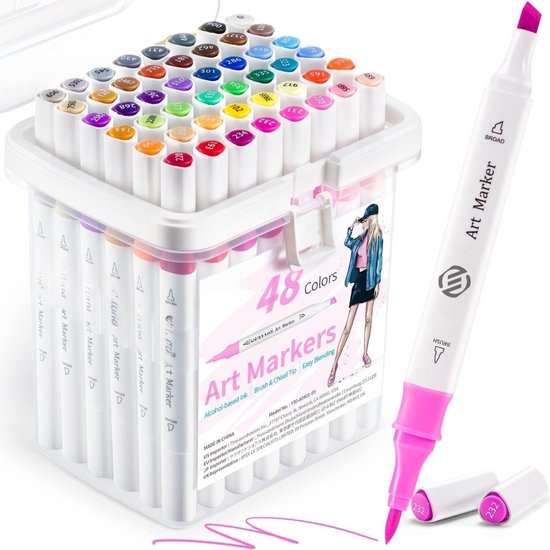 Equivera Twinmarkers Alcohol – Twinmarkers Alcohol – Alcohol Markers – Markeerstiften – Professionele Alcohol Markers – Markers – Kleurstiften – Dual-Tip Markers