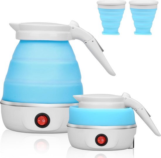 800 ml waterkoker, klein, 5 minuten snel koken, reiswaterkoker, roestvrij staal, draagbare waterkoker, mini-campingwaterkoker, stil, wit