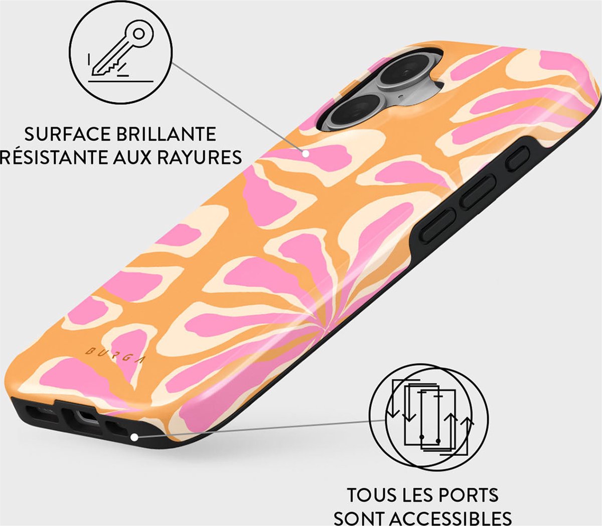 Burga Telefoonhoesje Voor IPhone 16 - MagSafe-compatibel - Schokbestendige Hardcase Hoesje - Aloha