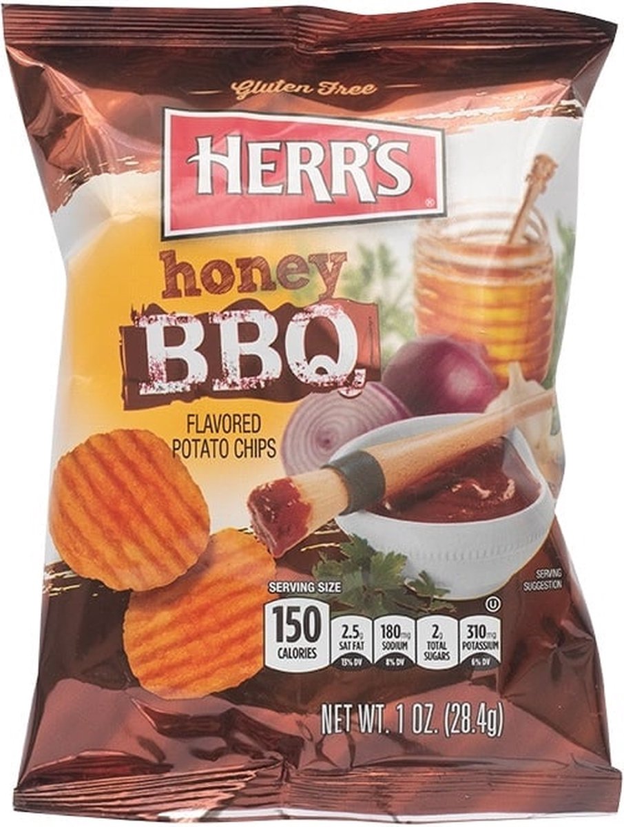 Herr's Honey BBQ chips - 8 x 28,4gr - Voordeelverpakking