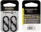 Nite Ize - S-Biner - 2x zwarte Carabiner