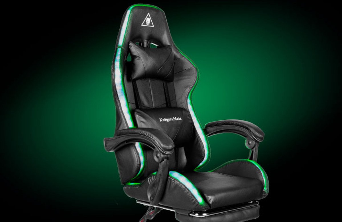 Afbeelding 3 van Krüger&Matz KM0790BLED - GX-150 game stoel met LED verlichting - gaming chair - gamingstoel - RGB - zwart