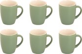 Palmer - Colors - Beker - Mok - 6 stuks - 18 cl - Mat - Groen - Porselein - Koffiekopjes