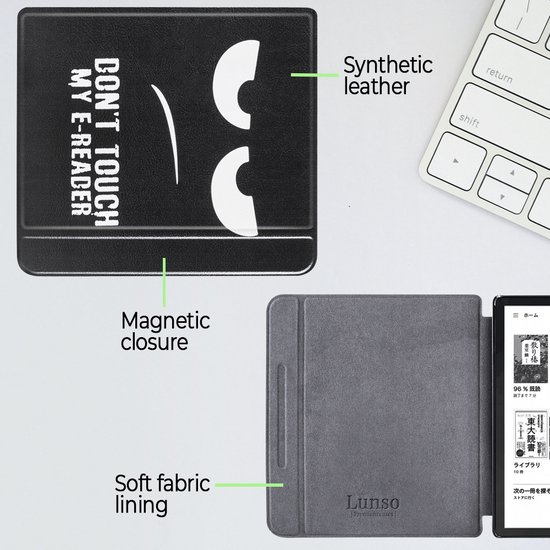 Lunso Geschikt voor Kobo Forma hoes (8 inch) - sleepcover - Don't Touch van Lunso — afbeelding 3