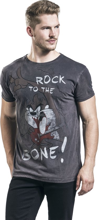Looney Tunes Tasmanian Devil - Rock To The Bone! Heren T-shirt - grijs - 3XL