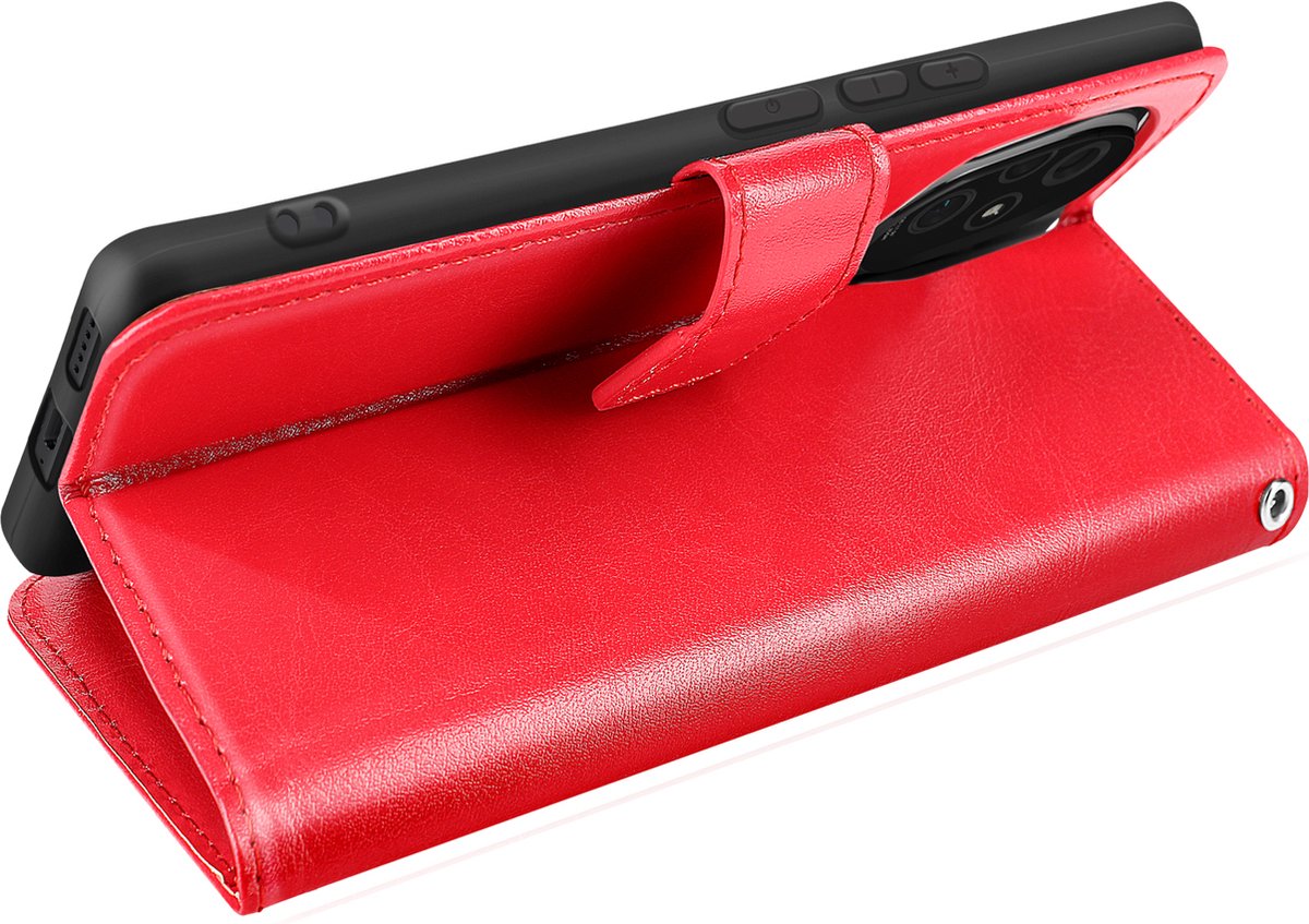 Mayaxess, Beschermhoes voor Honor 200 Portemonnee met Handriem, Rood