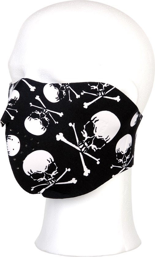 biker mask half face skull&bones