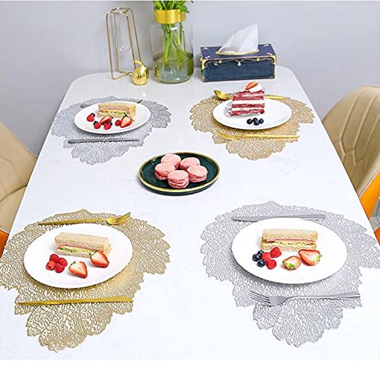 JGS ® Chique Set de quatre protège-tables de Luxe pour une décoration de table élégante en or