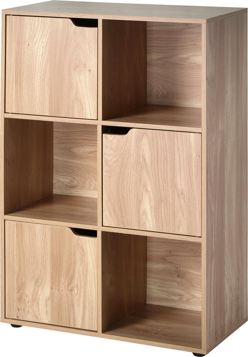 2 x 3 Oak Kast met 3 deurtjes - 60 x 58 x 91 cm 11452 Casame