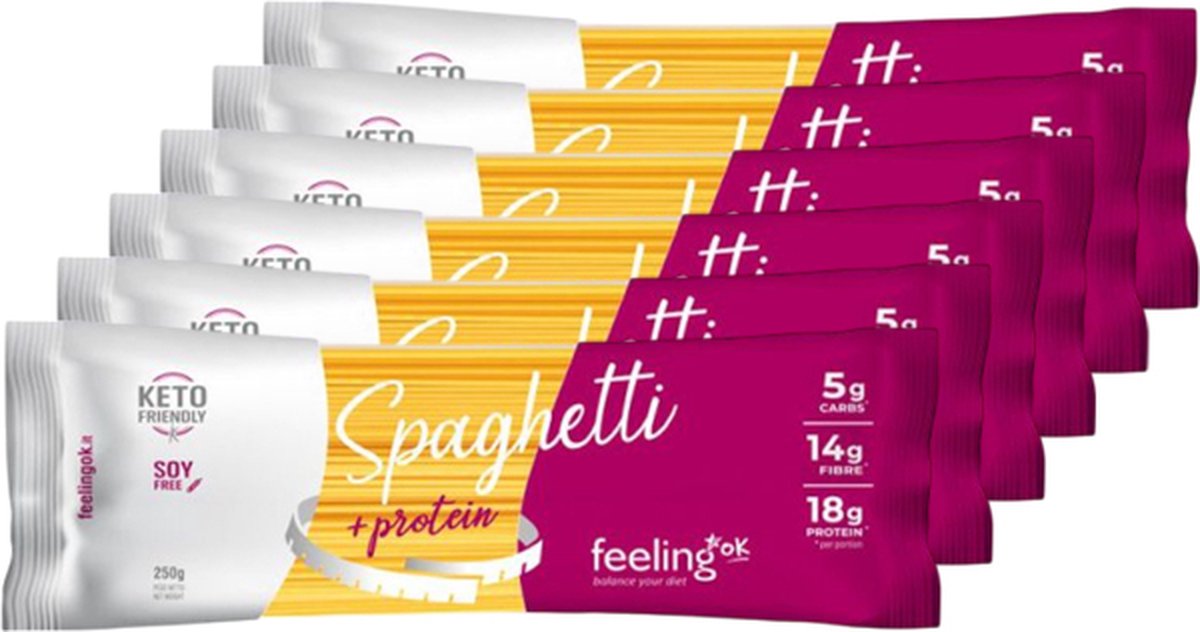 Feeling OK | Spaghetti + Protein | 6 stuks | 6 x 250 gram
