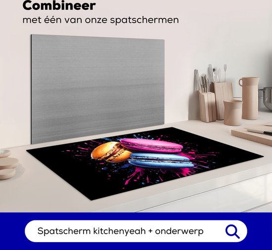 KitchenYeah® Inductie beschermer 83x51.5 cm - Macarons - Roze - Verf - Keurrijk - Kookplaataccessoires - Afdekplaat voor kookplaat - Inductiebeschermer - Inductiemat - Inductieplaat mat - Keuken decoratie