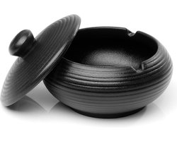 Hanamura Asbak - Voor Buiten - Porseleinen Asbak met Deksel - Winddicht - 11.3 x 8 cm