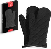 HGMD Ovenwanten - 2 Stuks - Extra lang - Hittebestendig tot 240 °C - Ovenhandschoenen - Zwart