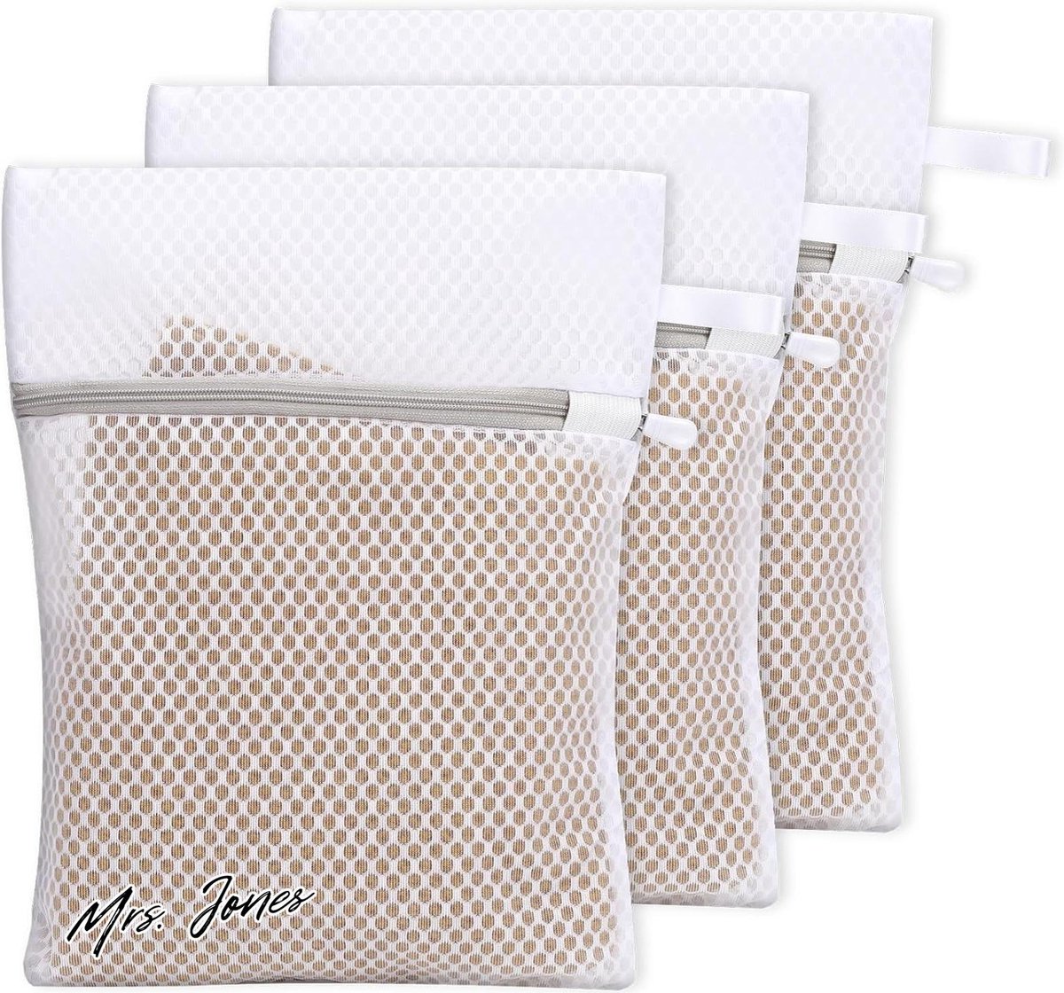 Goedkoopste 3-delige waszakken set voor delicate was - mesh waszakken met ophanglus - ideaal voor ondergoed, sokken en babykleding
