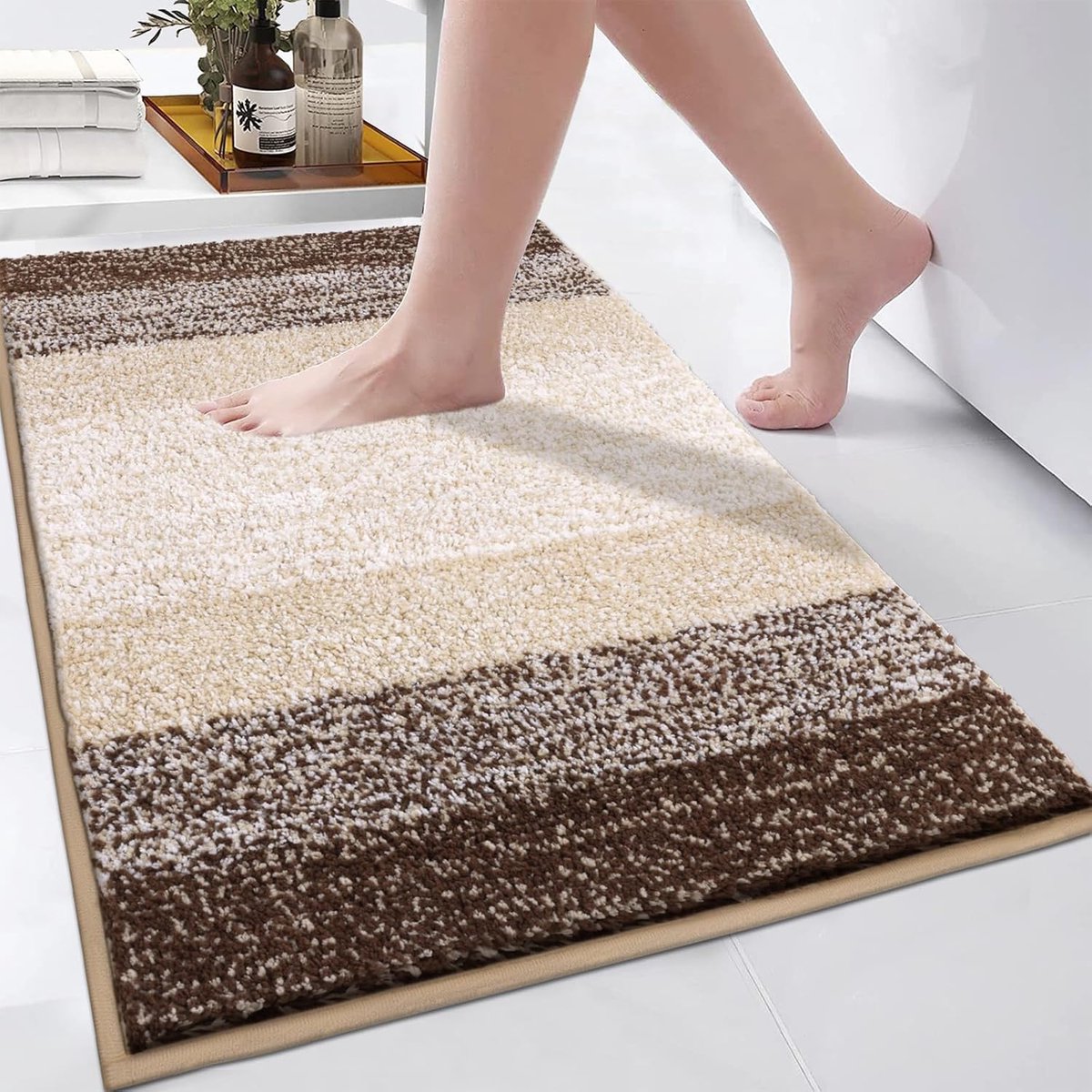 JGS ® Zachte en Antislip Badmatten en Badtapijten, Koffiekleurig, 50 x 80 cm