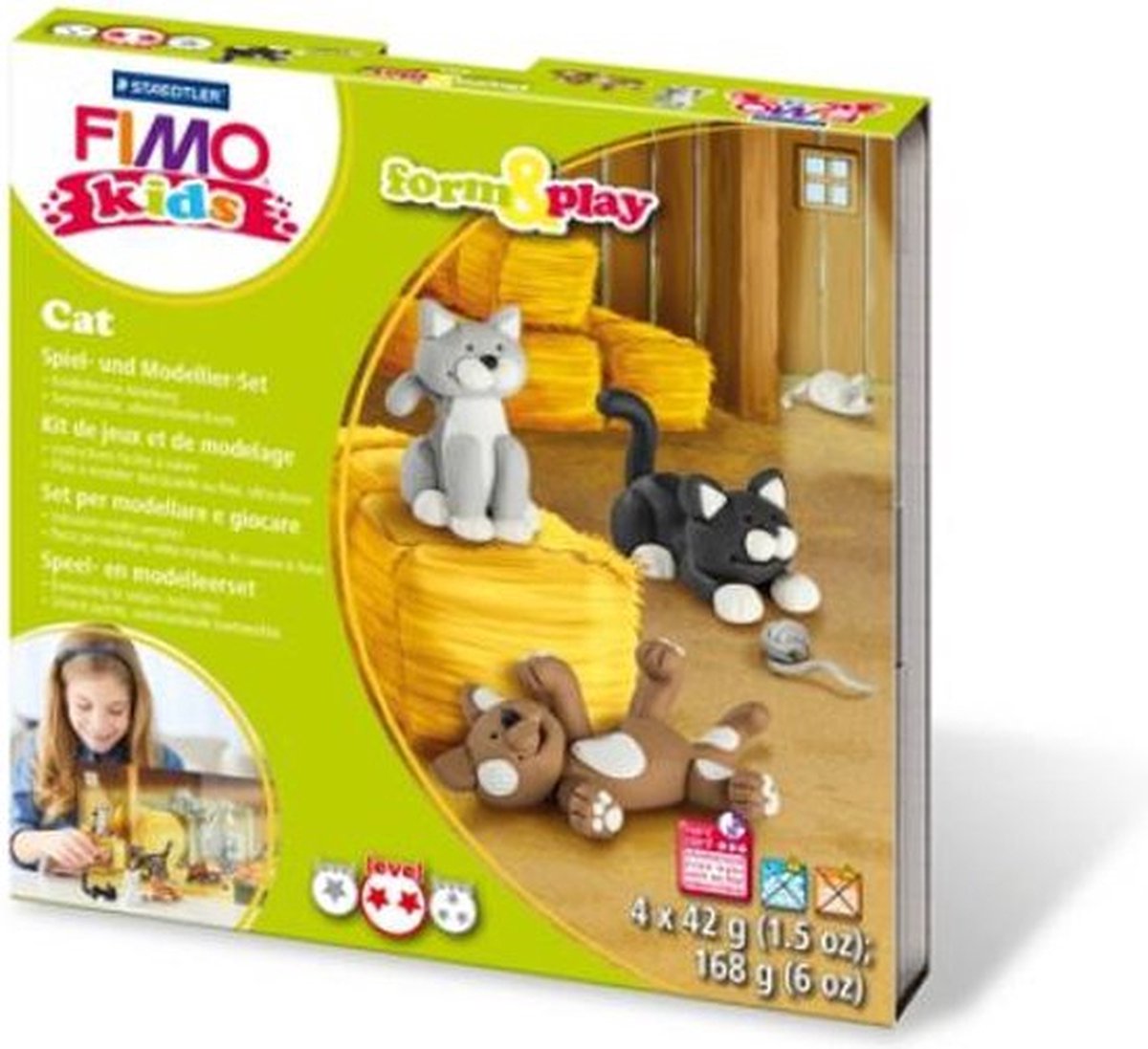 FIMO kids 8034 - ovenhardende boetseerklei - form&play - set Katten — afbeelding 13