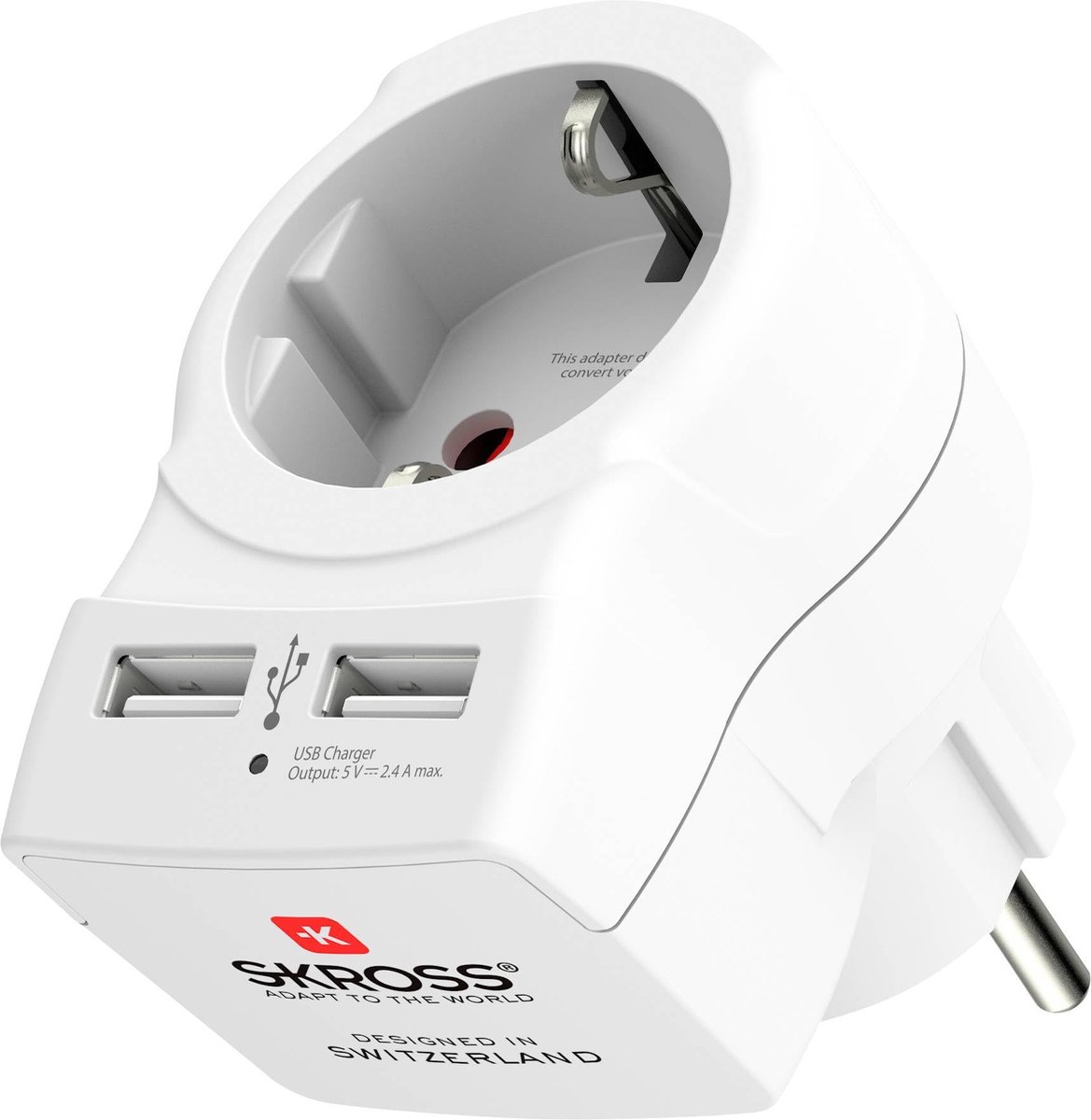 Skross USB-kabel USB 2.0 USB-C stekker, USB-C stekker 1.20 m Wit Rond SKCA0008C-C120CN