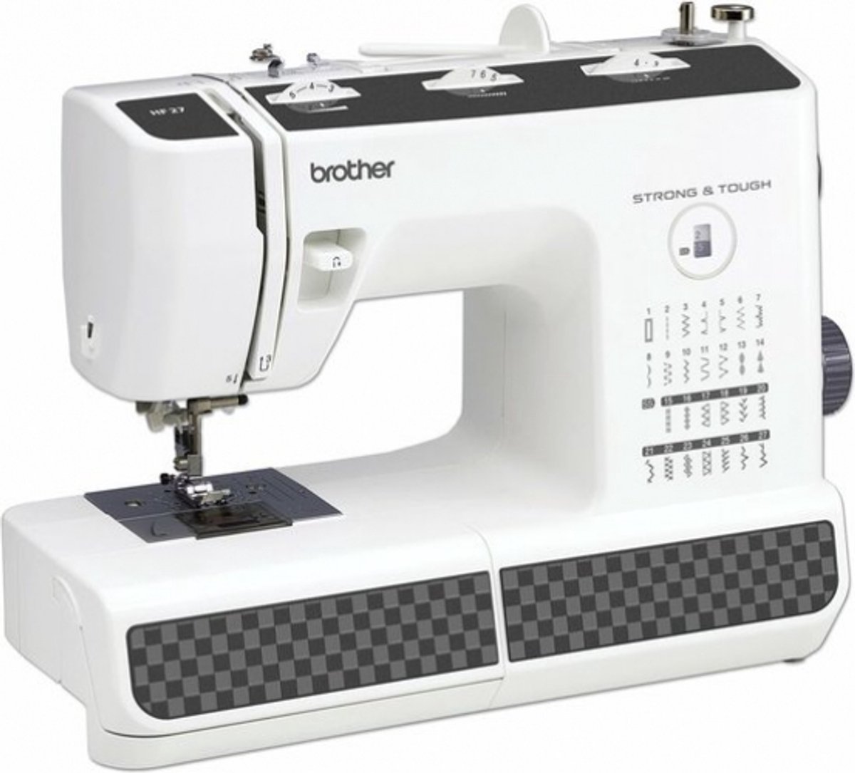 Bol.com Brother HF27 Heavy Duty Naaimachine – 27 steken – Voor dikke stoffen – Sterke motor – Automatische naaldinrijger – Teflo... aanbieding