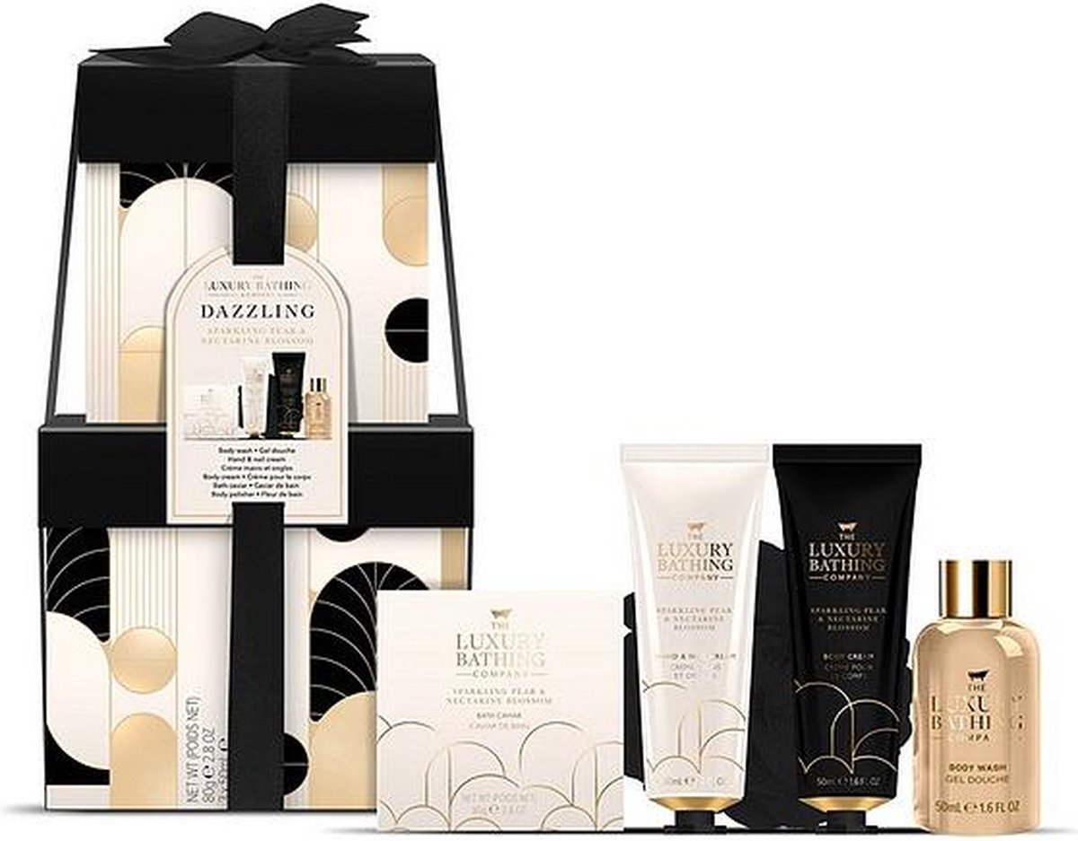 Goedkoopste The Luxury Bathing Company Sparkling Pear & Nectarine Blossom Stacked Box Gift Set