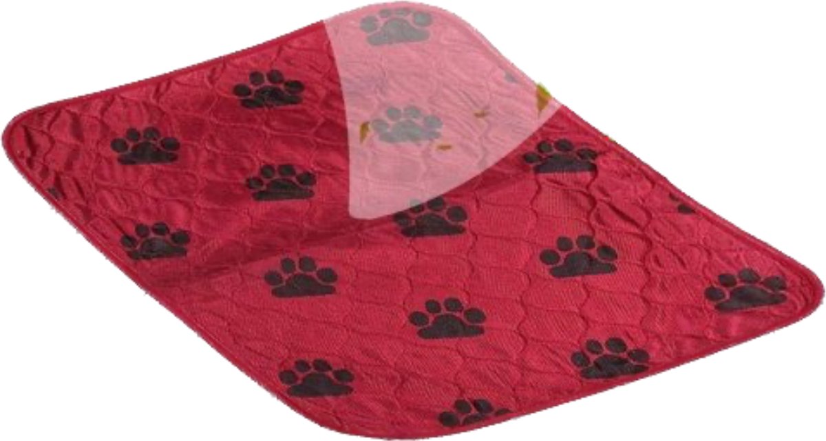 Matte Pads voor honden puppy's wasbaar tot 60 graden absorberend herbruikbaar waterdicht 4-laags design (80 x 90 cm rood) incontinentie onderlegger