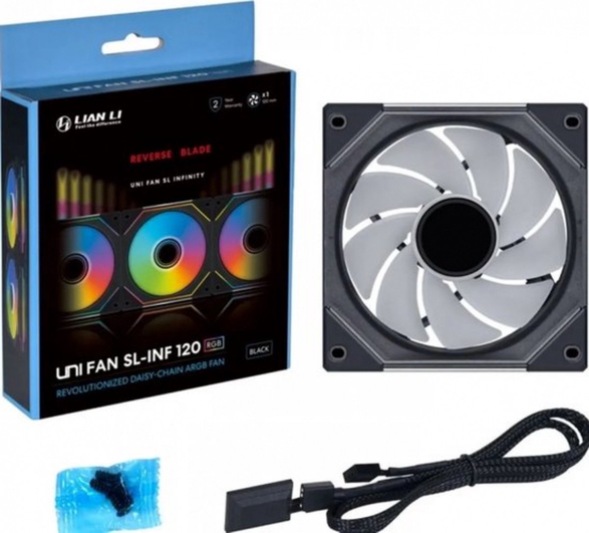 Lian Li Uni Fan SL-INF 120 ARGB Reverse Blade - Ventilatorhuis - 1 pack - 120 mm - 2100 omw/min. - RGB