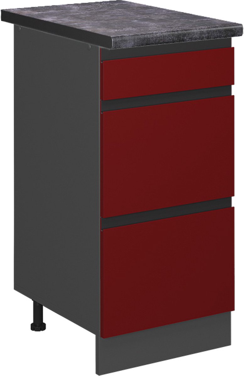 Vicco R-Line Keukenonderkast – 40 cm met laden, WB Antraciet Rood