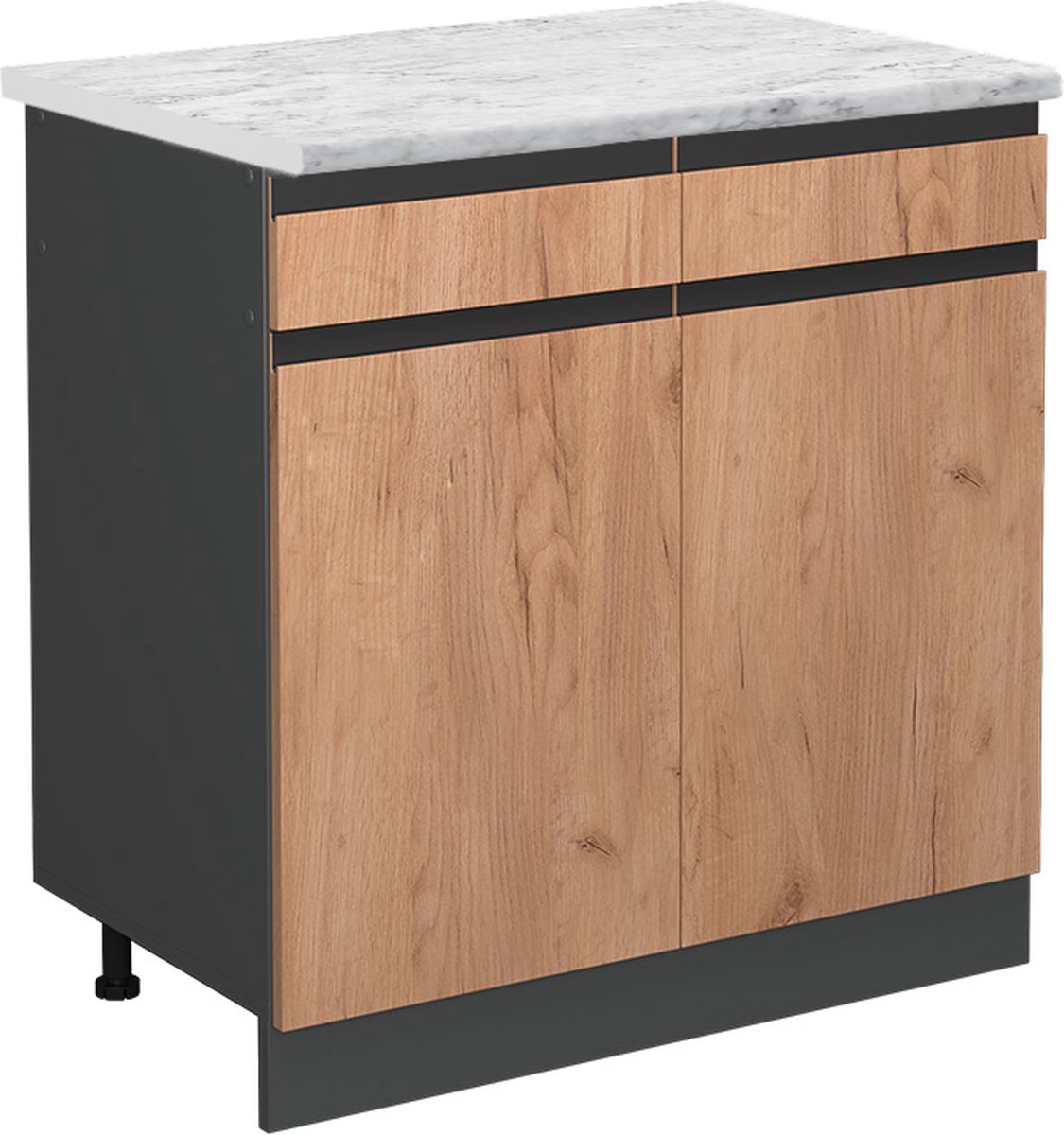 Vicco R-Line Keukenonderkast – 80 cm WB Marmer Krachtige eik goud Goudkleurig Eiken/Antraciet