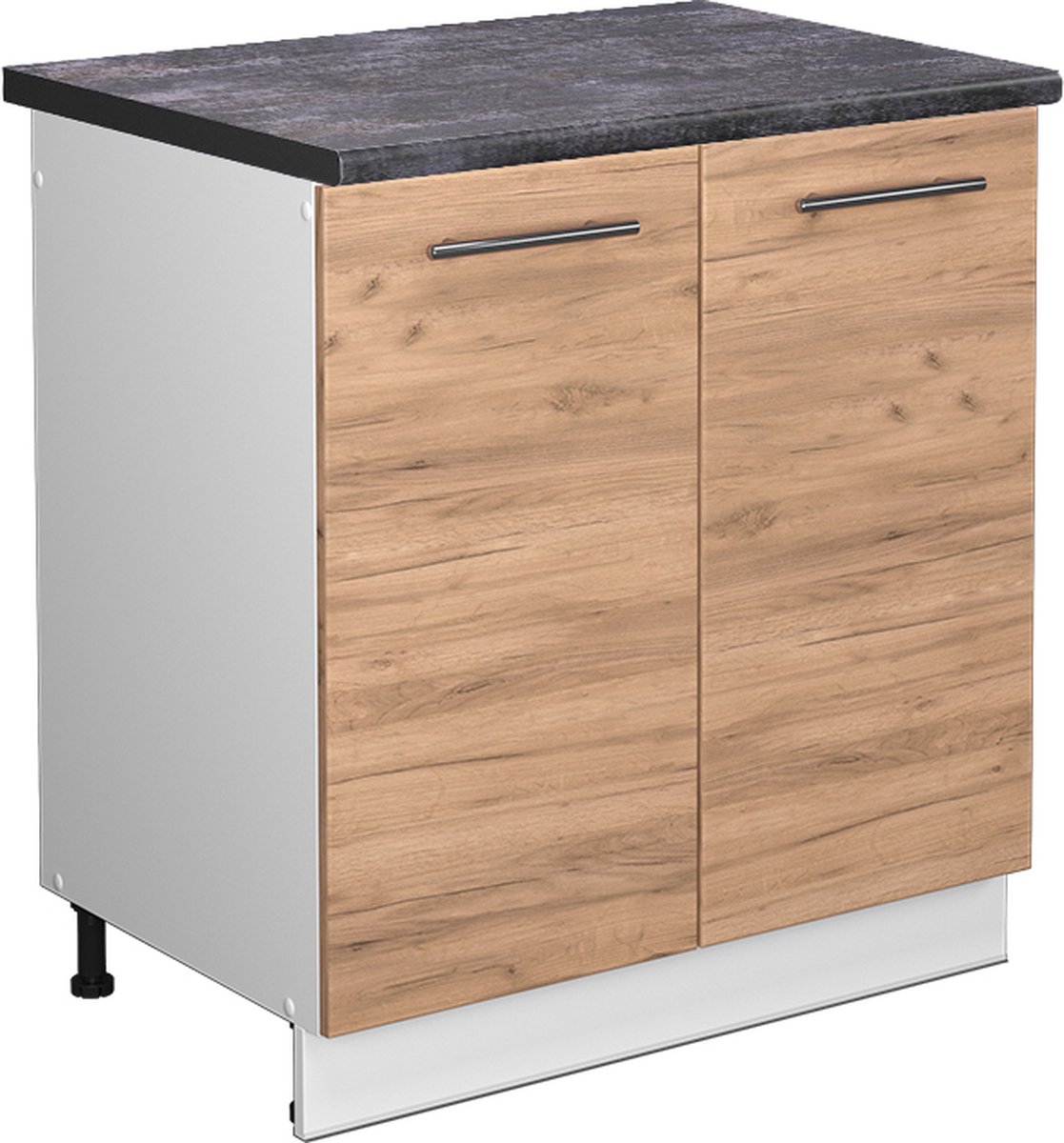 Vicco Fame-Line Wastafelkast – 80 cm, WB Antraciet Krachtige eik goud