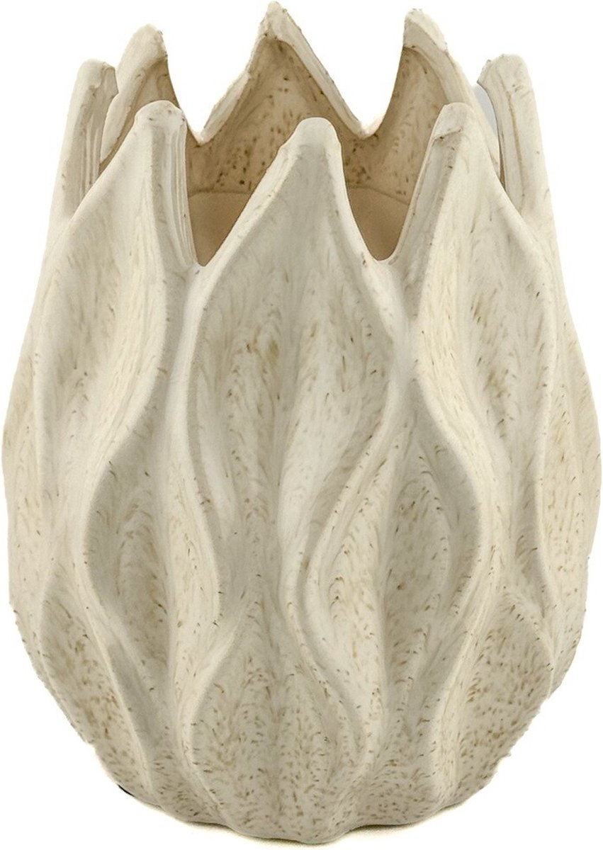 homebound by ky Aardewerk vaas flower beige | bloemenvaas | vaas flower Off-white