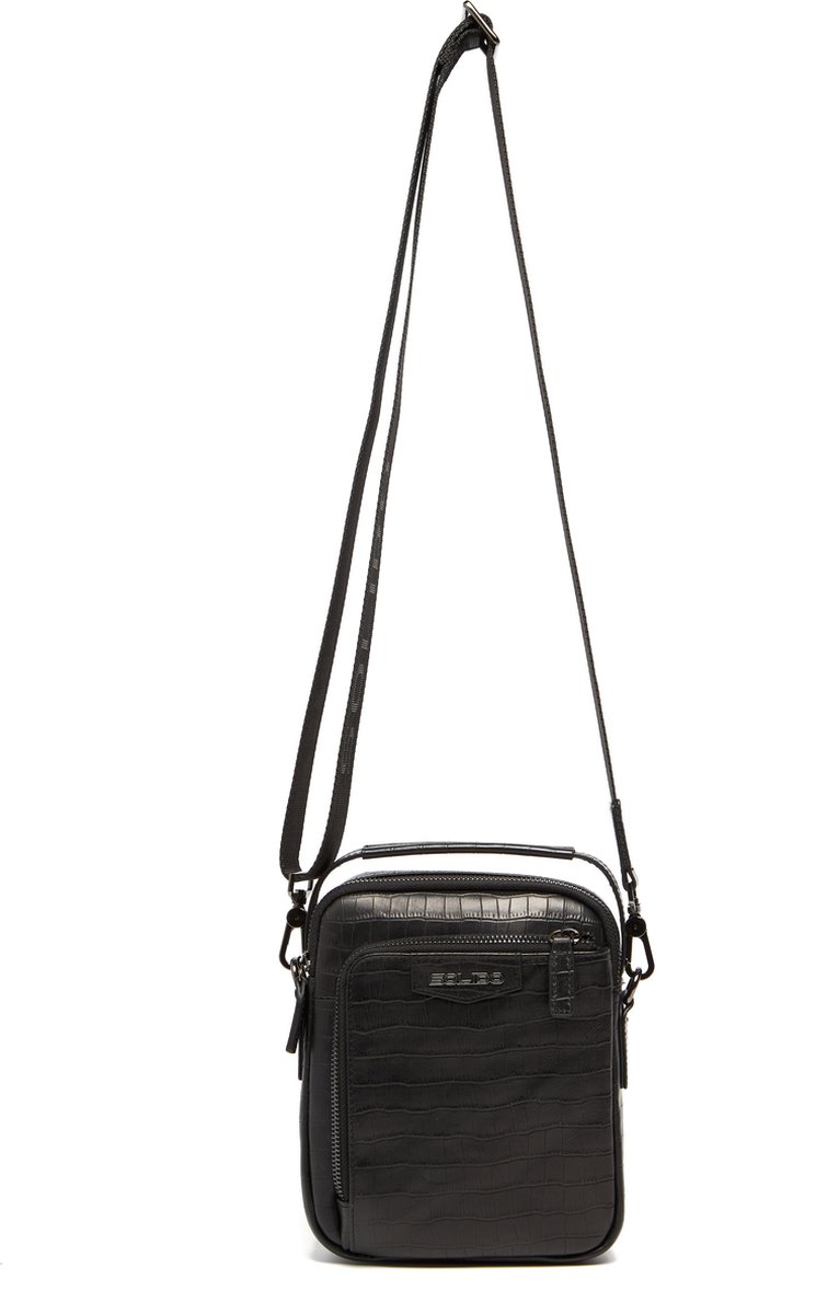 Solido Luxe Heren Crossbodytas van Zwart Echt Leer – Stijlvol Ontwerp met Verstelbare Schouderriem, Ideaal voor Dagelijks Gebruik en Functionele Elegantie