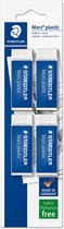 STAEDTLER - Mars plastic gom - gum van premium kwaliteit - kaart met 4 stuks