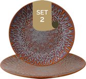 Palmer - Bord - Magmatic - 27 cm - Bruin - Stoneware - Bordenset - 2 stuks