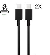 Bol.com 2 Stuks USB C naar USB-C Kabel Snoer 1 Meter - Geschikt Samsung S25/S24/S23/S22/S21/S20/Plus/Ultra/Tab - WAEYZ USB C Naa... aanbieding
