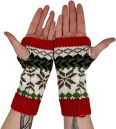 Gebreide Halve Vingerloze Handschoenen 3 Paar Armwarmers Dames - (Kaki, Zwart, Lichtgrijs, Eén Maat) Armwarmers Dames 3 Paar