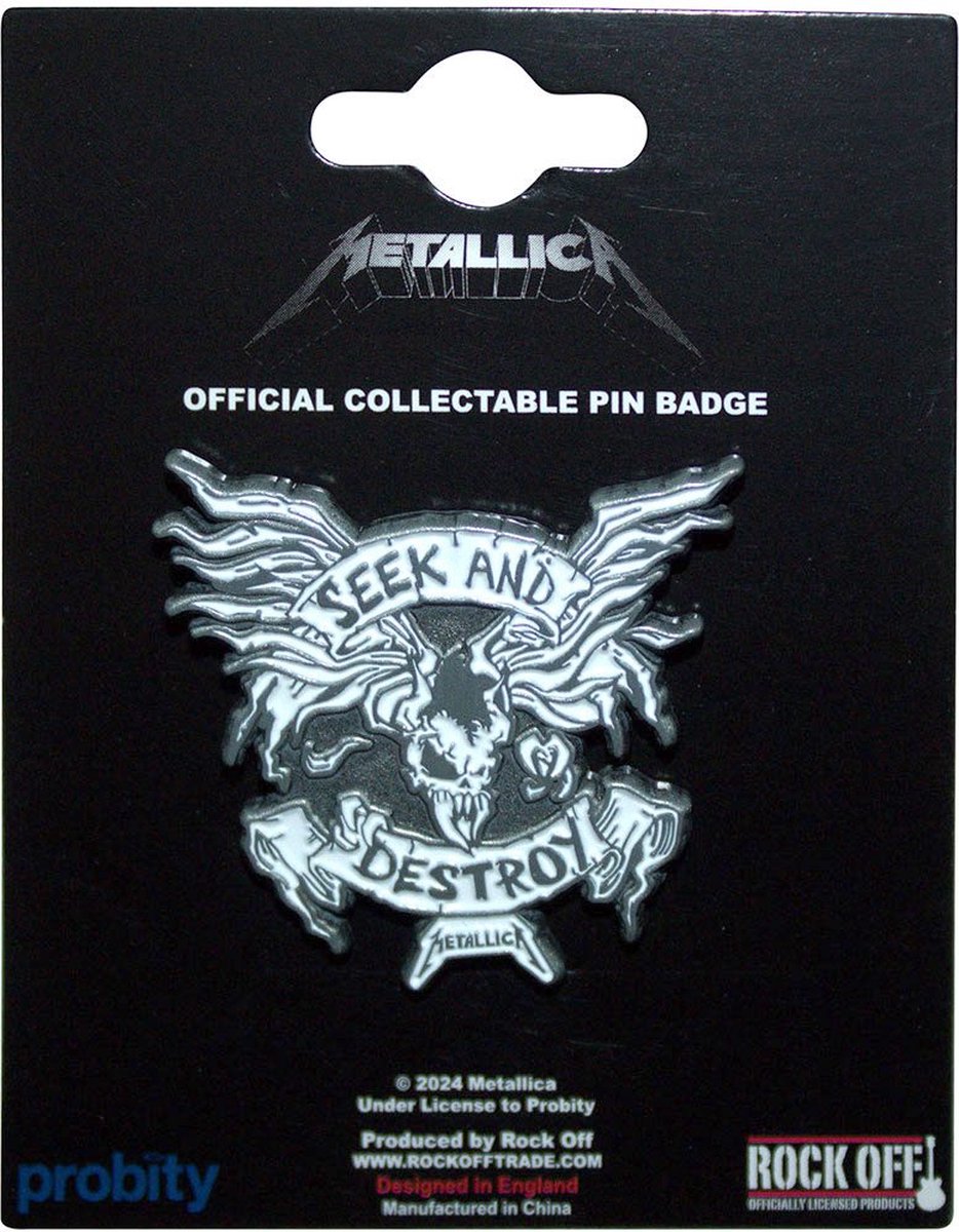 Metallica - Seek & Destroy Pin - Wit
