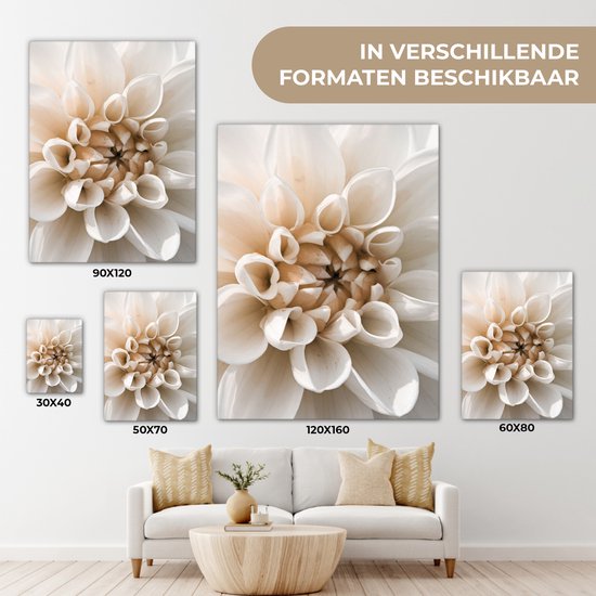 Tableau sur toile Fleurs - Wit - Nature - 90x120 cm - Décoration murale