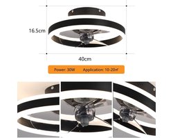 Equivera Plafonniere met Ventilator - Plafondventilator - Plafondventilator Afstandsbediening - Plafondventilator Slaapkamer - Plafond Ventilator met Verlichting - Plafondlamp - Plafonniere - Ideaal voor in uw slaapkamer!