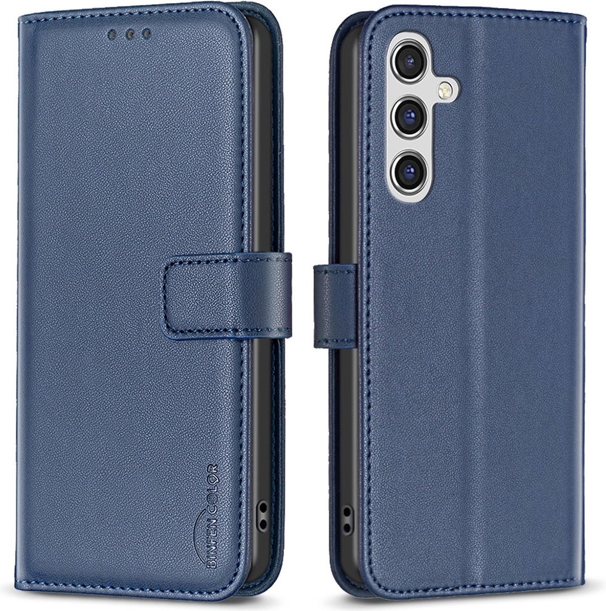 BINFEN Hoesje - Geschikt voor Samsung Galaxy A15 Hoesje - BINFEN Book Case - Blauw