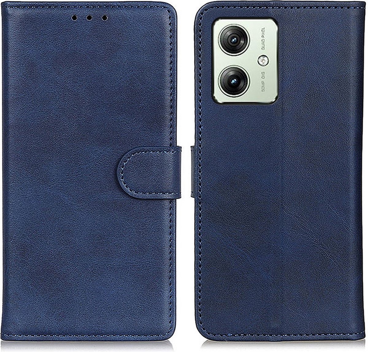 Coverup Hoesje - Geschikt voor Motorola Moto G54 Hoesje - Coverup Luxe Book Case - Blauw