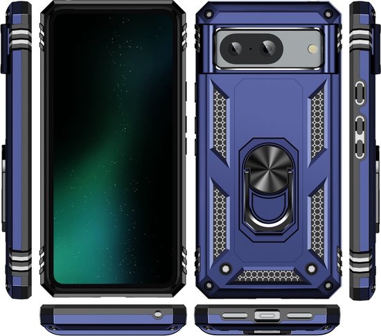 Coque Google Pixel 8 - Coverup Ring Kickstand Back Cover - Blauw