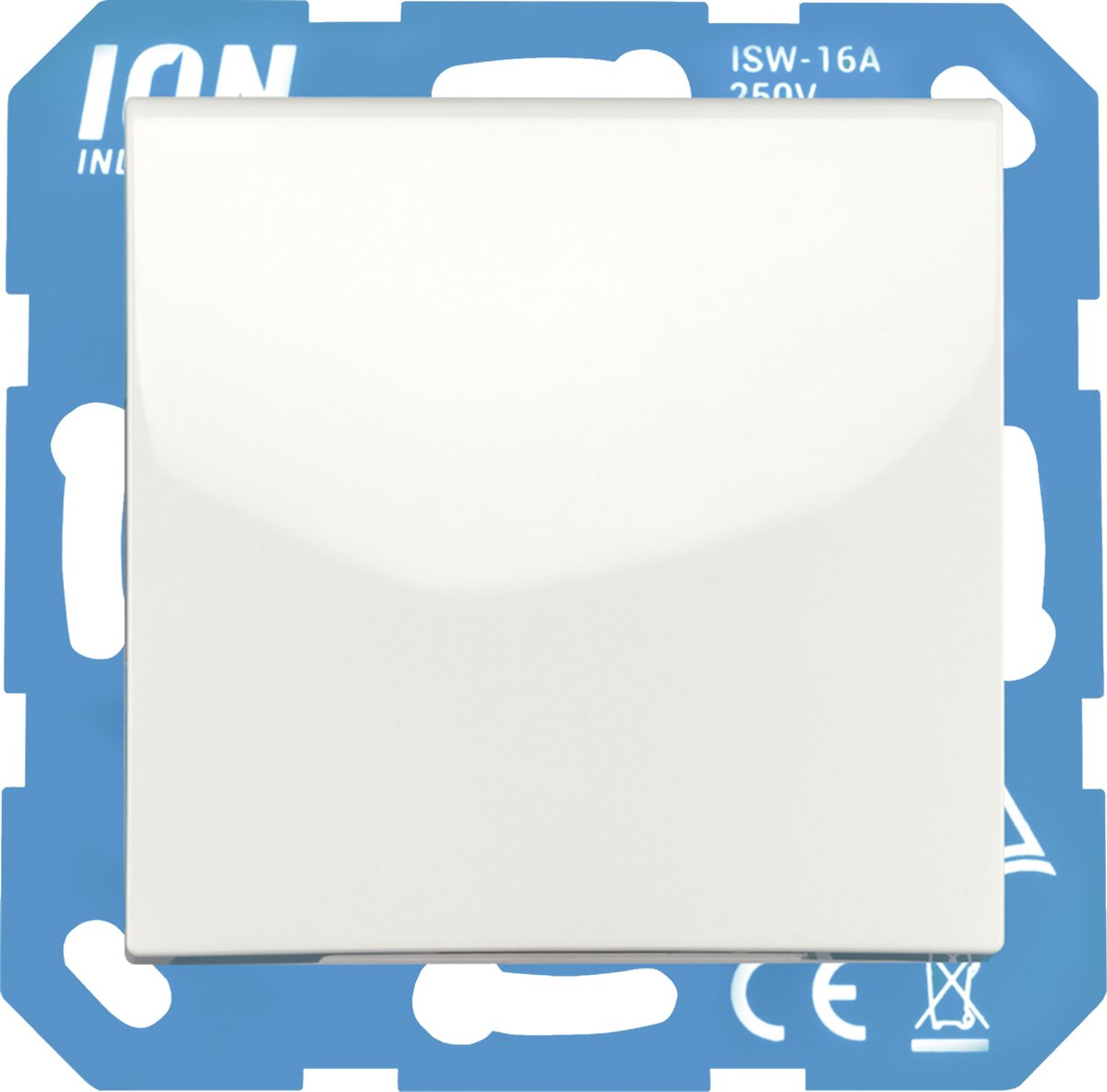 ION Industries E1 contactdoos inbouw - 1-voudig - randaarde - met klep - IP44 - 71 x 71 x 32 mm - actief wit