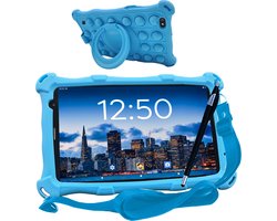 AngelTech Kindertablet PRO MAX - 4+3GB RAM - 64+64 GB - Android 14 - Snelle 8 Inch Kindertablet - Vanaf 3 Jaar - Perfect Voor School - Ouderlijk Toezicht - Ook Voor Volwassenen - 360° Fidgy Beschermhoes - Blauw