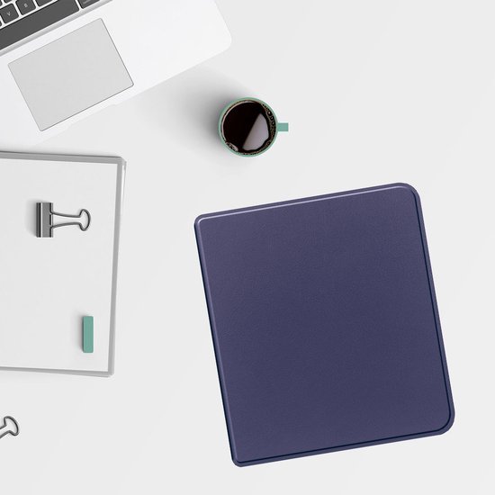 Lunso Geschikt voor Kobo Libra Colour hoes (7 inch) - sleepcover - Donkerblauw van Lunso — afbeelding 3