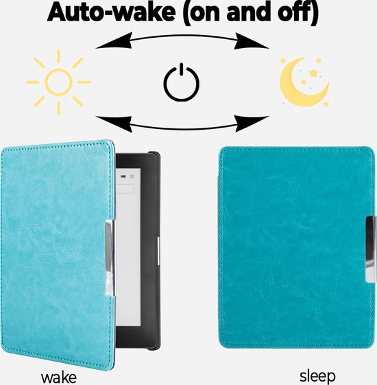 Lunso Geschikt voor Kobo Aura Edition 1 hoes (6 inch) - sleepcover - Lichtblauw van Merkloos — afbeelding 5