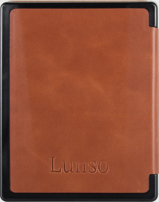 Lunso Geschikt voor Kobo Aura Edition 1 hoes (6 inch) - Leren sleepcover - Cognac van Lunso — afbeelding 3