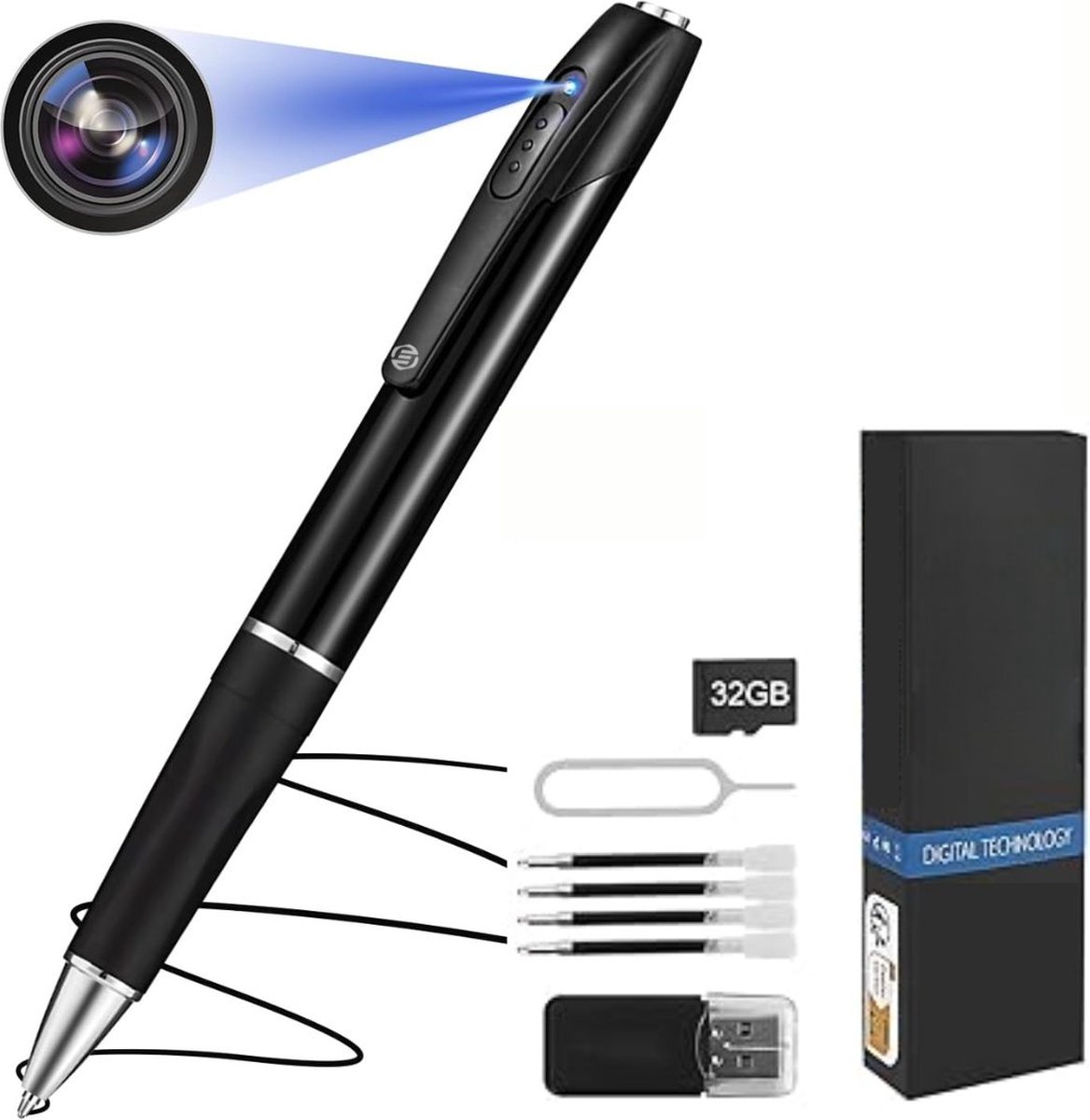 Equivera Verborgen Camera - Spionage Camera - Geheime Camera - Spy Camera - Spycamera - Spion Camera - Verborgen Mini Camera - Spy Camera Mini - Afluisteren - Afluisterapparatuur