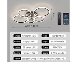 Equivera Plafonniere met Ventilator - Plafondventilator - Plafondventilator Afstandsbediening - Plafondventilator Slaapkamer - Plafond Ventilator met Verlichting - Plafondlamp - Plafonniere - Ideaal voor in uw slaapkamer!